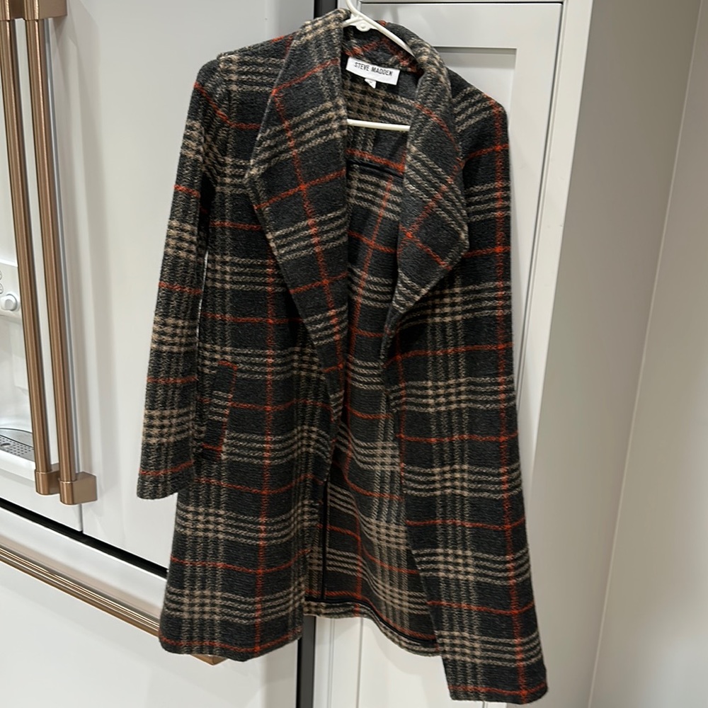 Women’s size medium Steve, Madden wool plaid jacket
